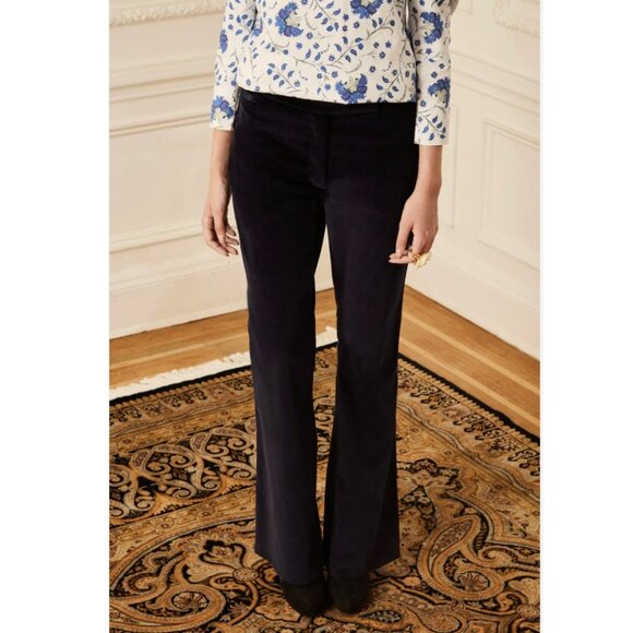 NWOT Charlotte Brody Mid Rise Corduroy Pants Womens XXS Navy Blue Stretch NEW - Picture 1 of 11